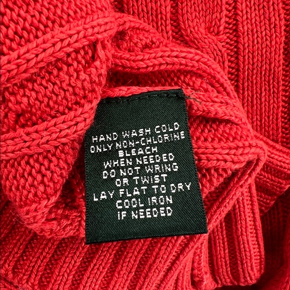 Ralph Lauren Vibrant Orange Cowl shawl Neck Silk Cashmere Sweater L - Picture 6 of 8